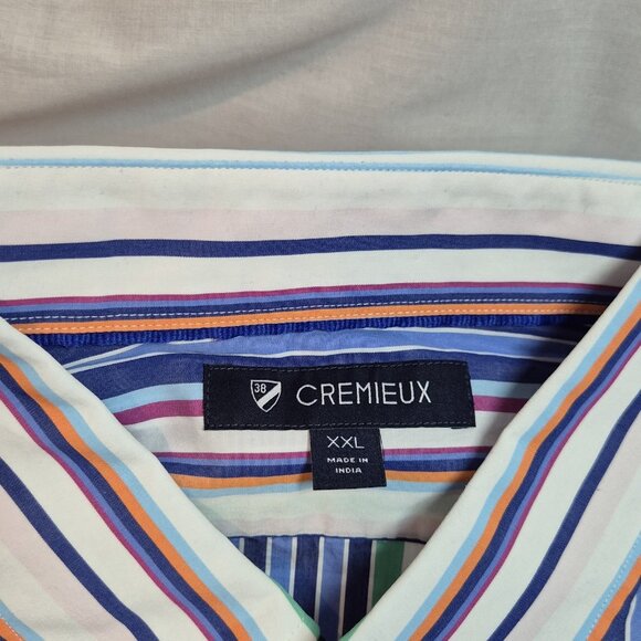 Cremieux Men's Shirt Size XXL Stripes  Short Sleeve Button-Up Casual Cotton (56 - Picture 5 of 9
